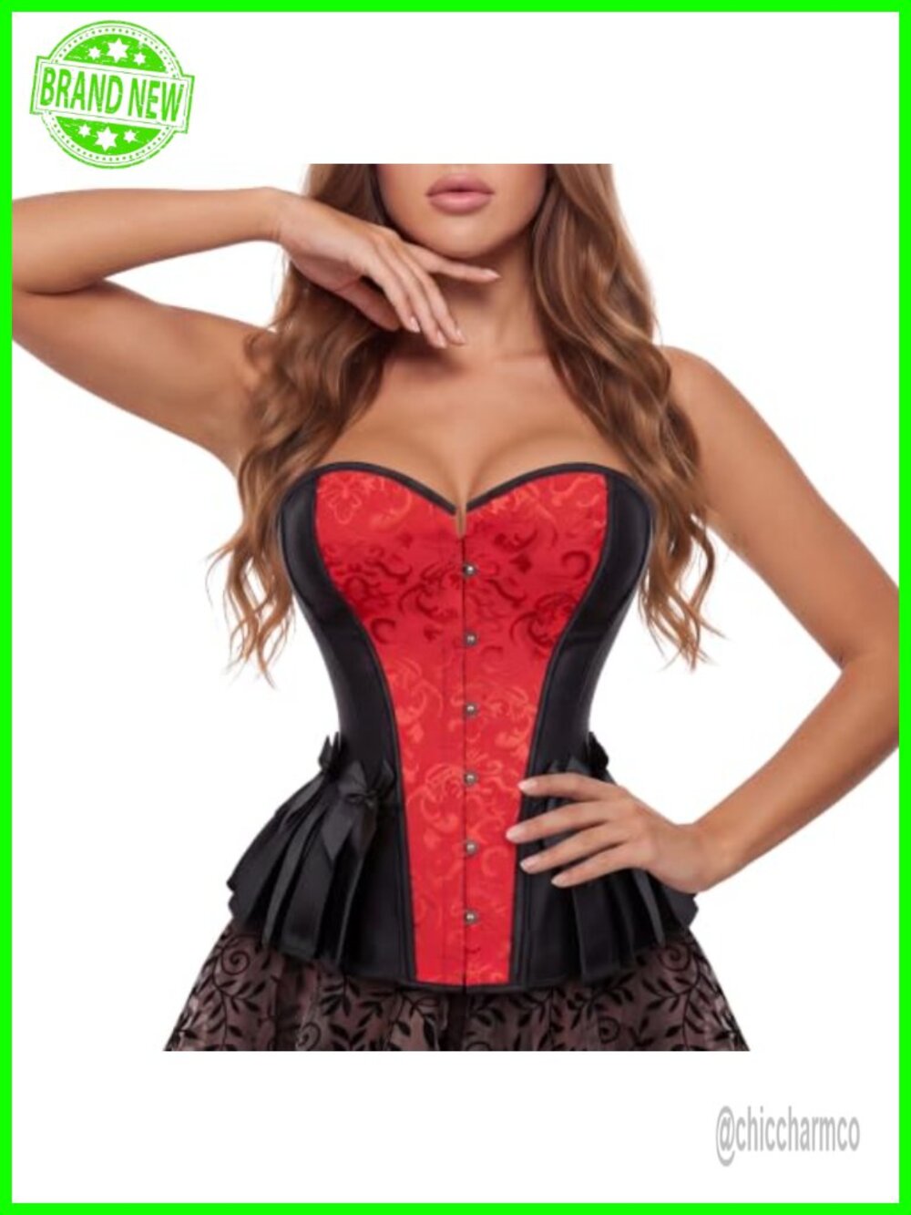 Victorian Lace Corset Steampunk Bustier Halloween Costume Pirate Renaissance